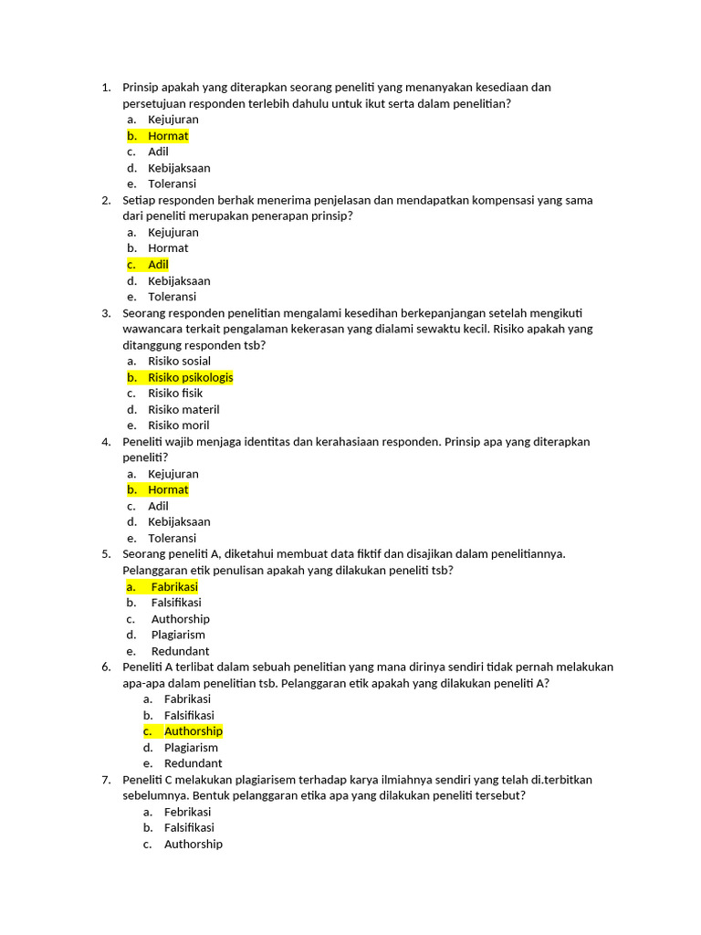 Prinsip Etika dan Metode Penelitian | PDF