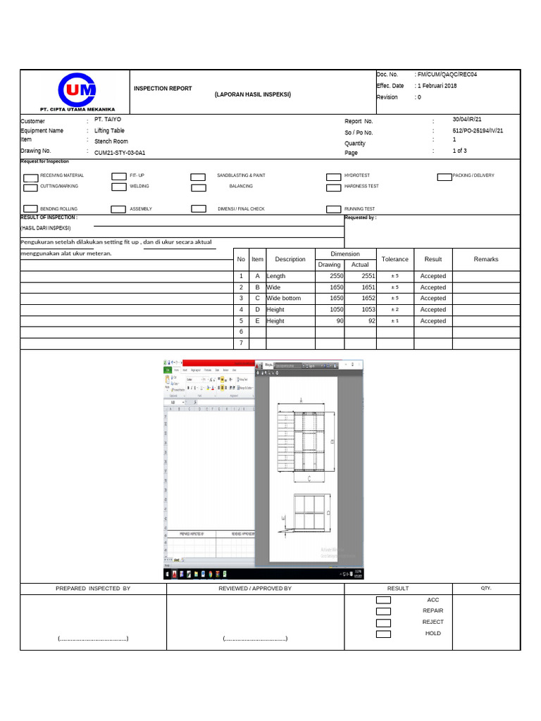 Inspection Dimension | PDF | Mechanical Engineering | Business Process