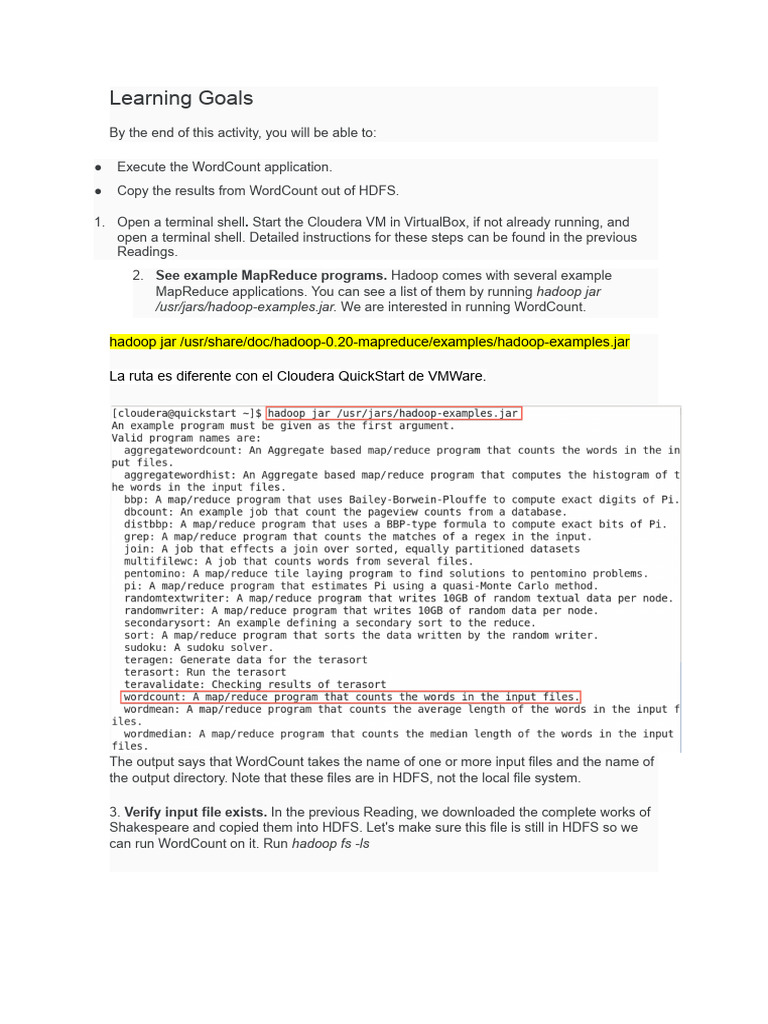 03 - Run The WordCount Program Instructions | PDF | Apache Hadoop | Map ...