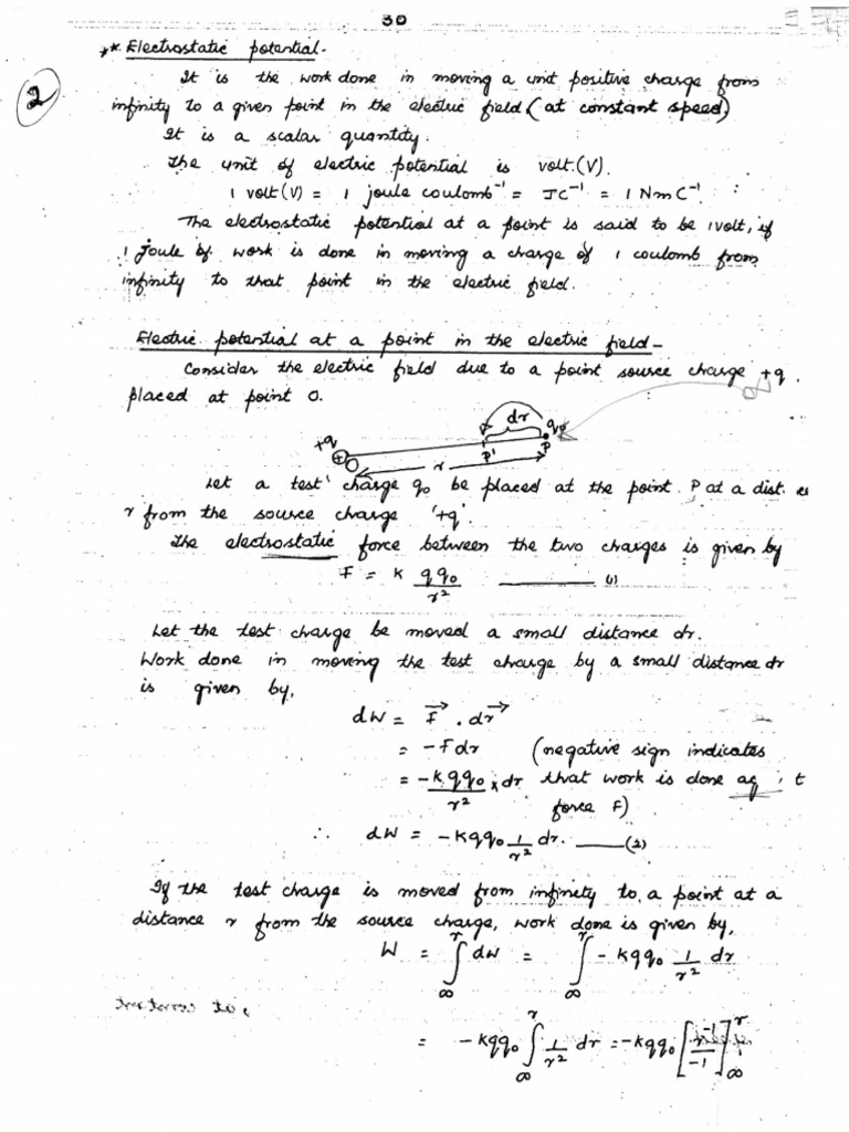Electric Potentials Notes PDF 