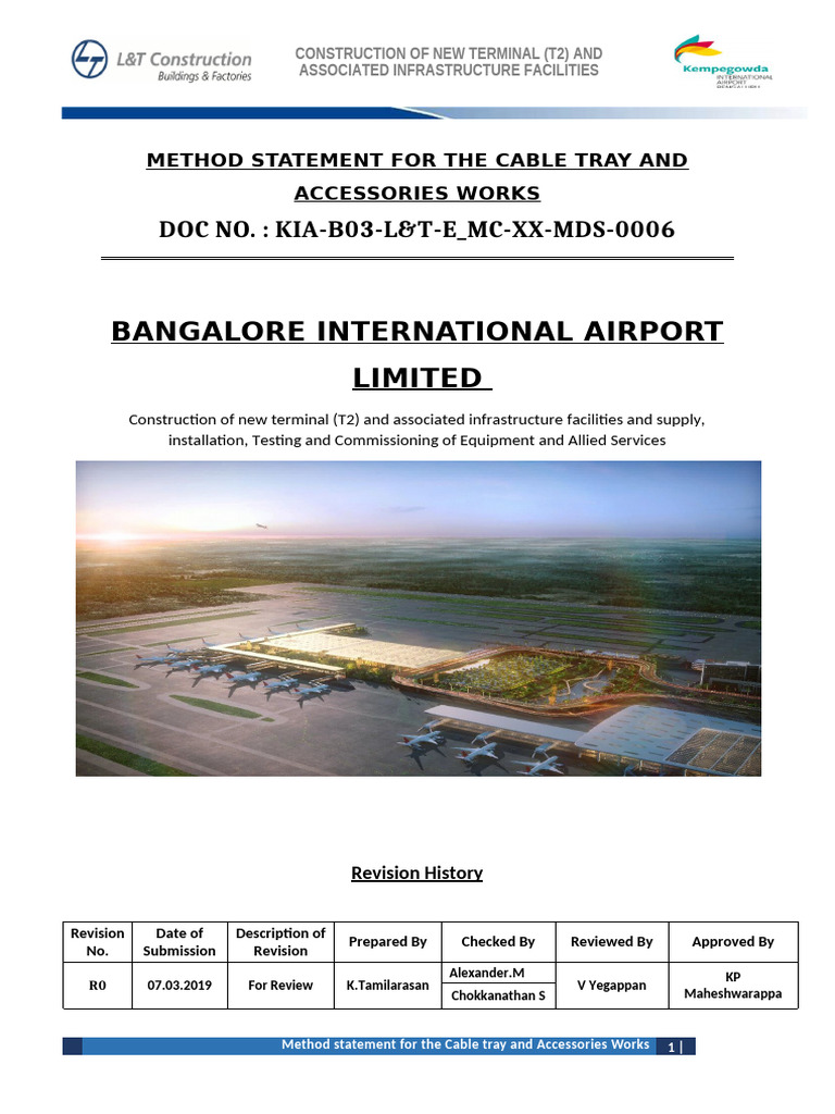 Cable Tray Installation Method Statement | PDF | Specification ...