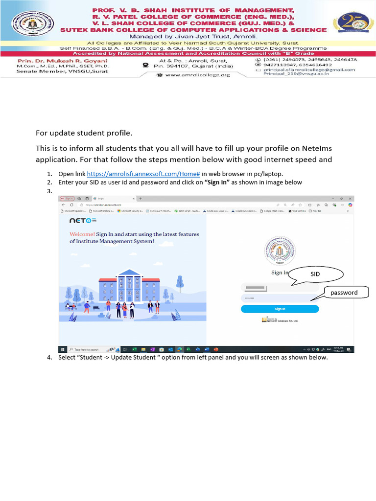 Student Profile Update Instructions | PDF
