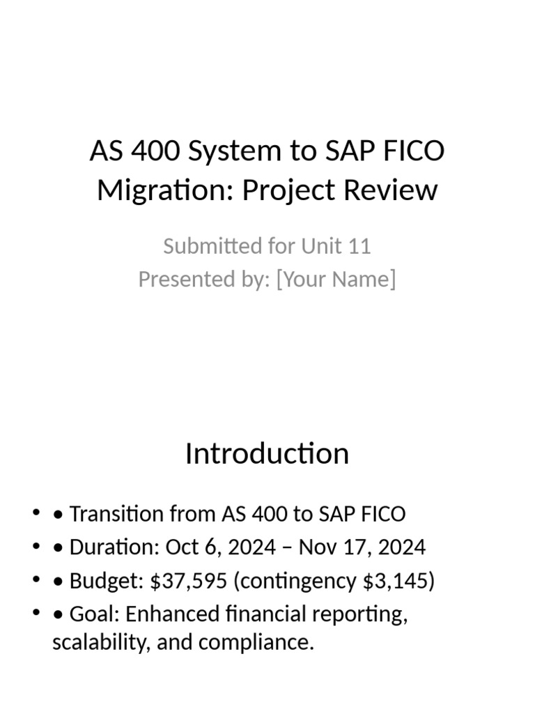 As 400 To SAP FICO Migration Presentation | PDF