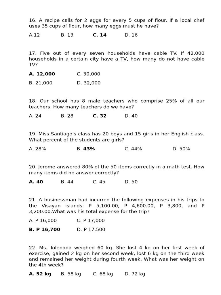 Math Problem Set with Solutions | PDF