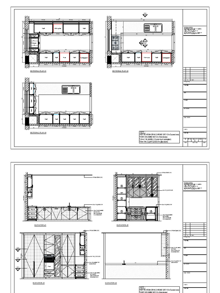 Kitchen Unit Plans and Elevations | PDF