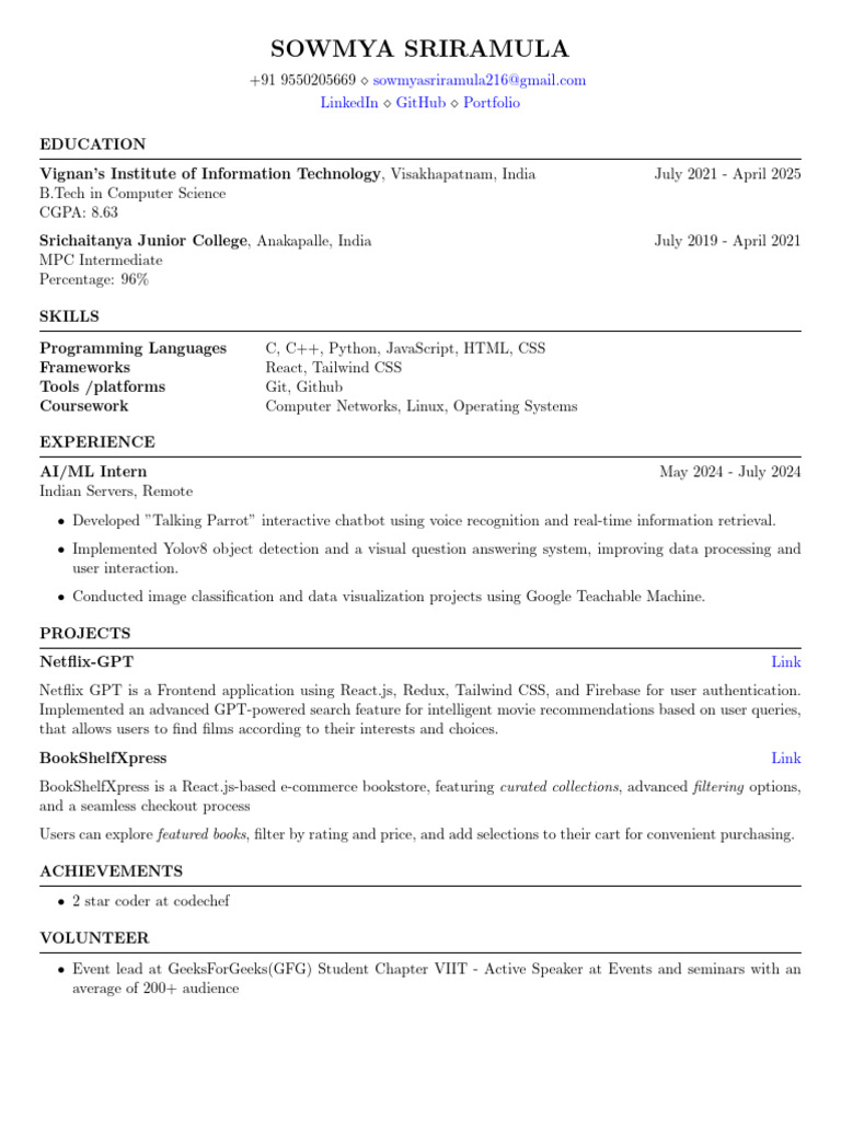FAANGPath Resume for Tech Roles | PDF