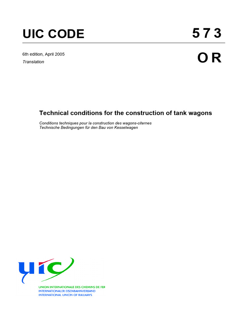 Uic 573 Ketel | PDF | Rail Transport | Rail Freight Transport