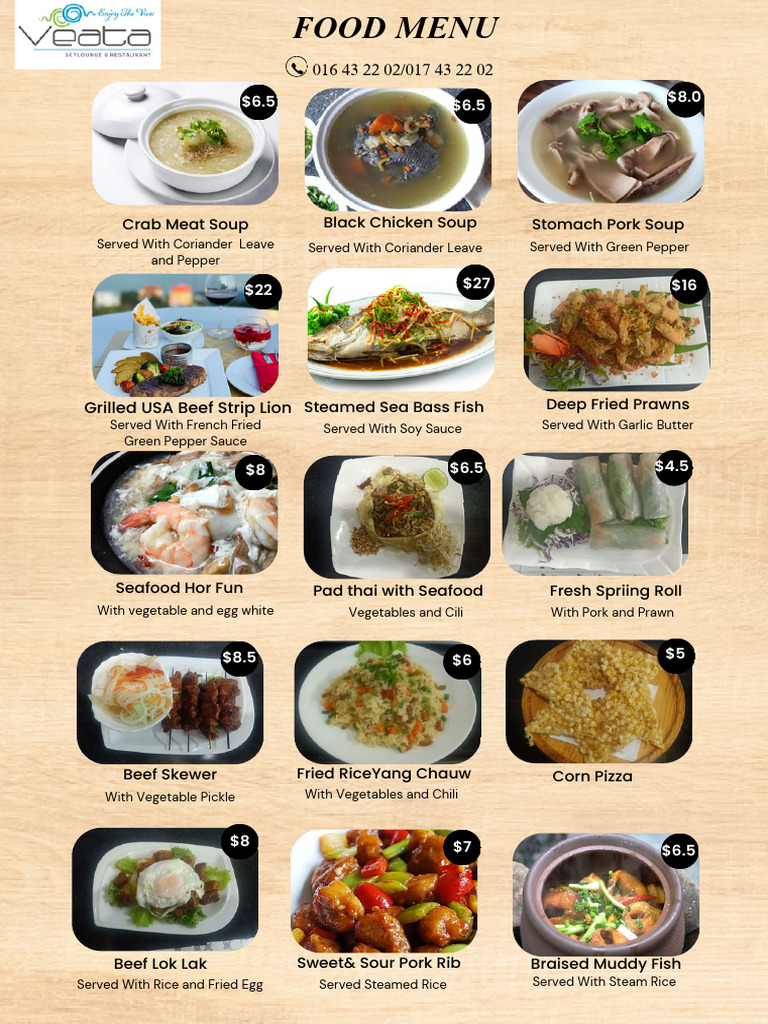 Menu For Hotel | PDF