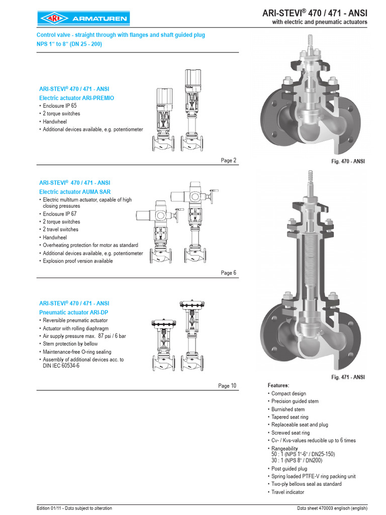 ARI-STEVI® Control Valve Actuator Guide | PDF | Manufactured Goods ...