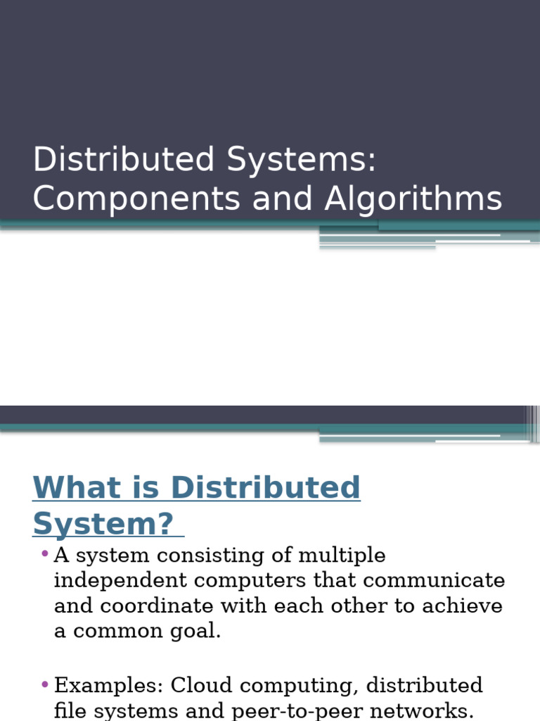 Distributed Systems: Components and Algorithms | PDF | Distributed ...
