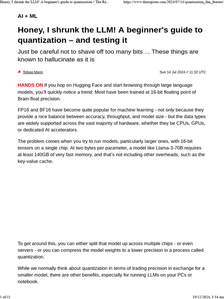 Quantization Techniques for LLMs | PDF | Graphics Processing Unit ...
