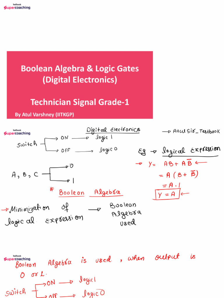 Boolean Algebra & Logic Gates - 1717386452 | PDF