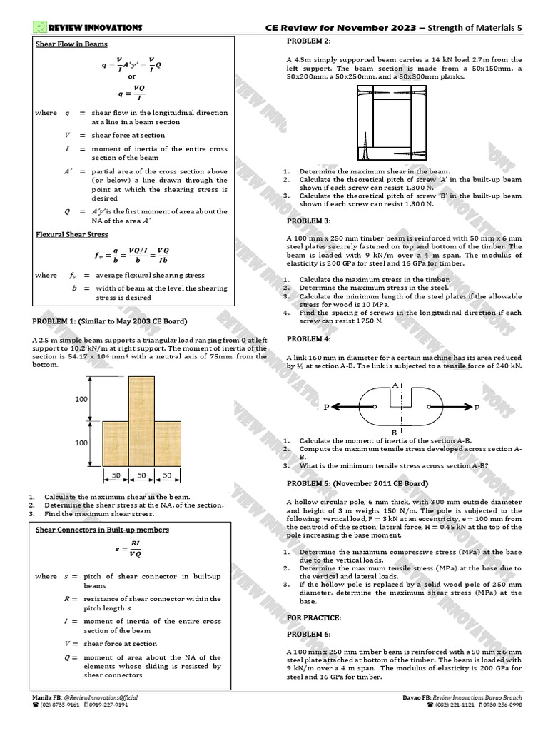 Nov 2023 - Strength of Materials 5 | PDF | Bending | Beam (Structure)