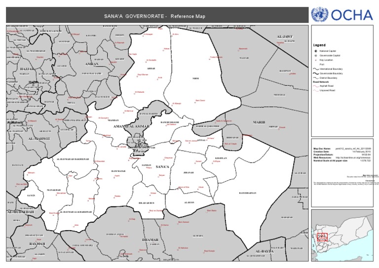 Sanaa Governorate Reference Map | PDF | Geophysics | Earth Sciences