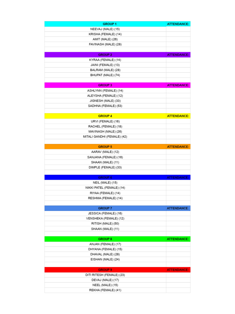 LNL Fun Day (Naman Class Mark Sheet) - Sheet1 | PDF