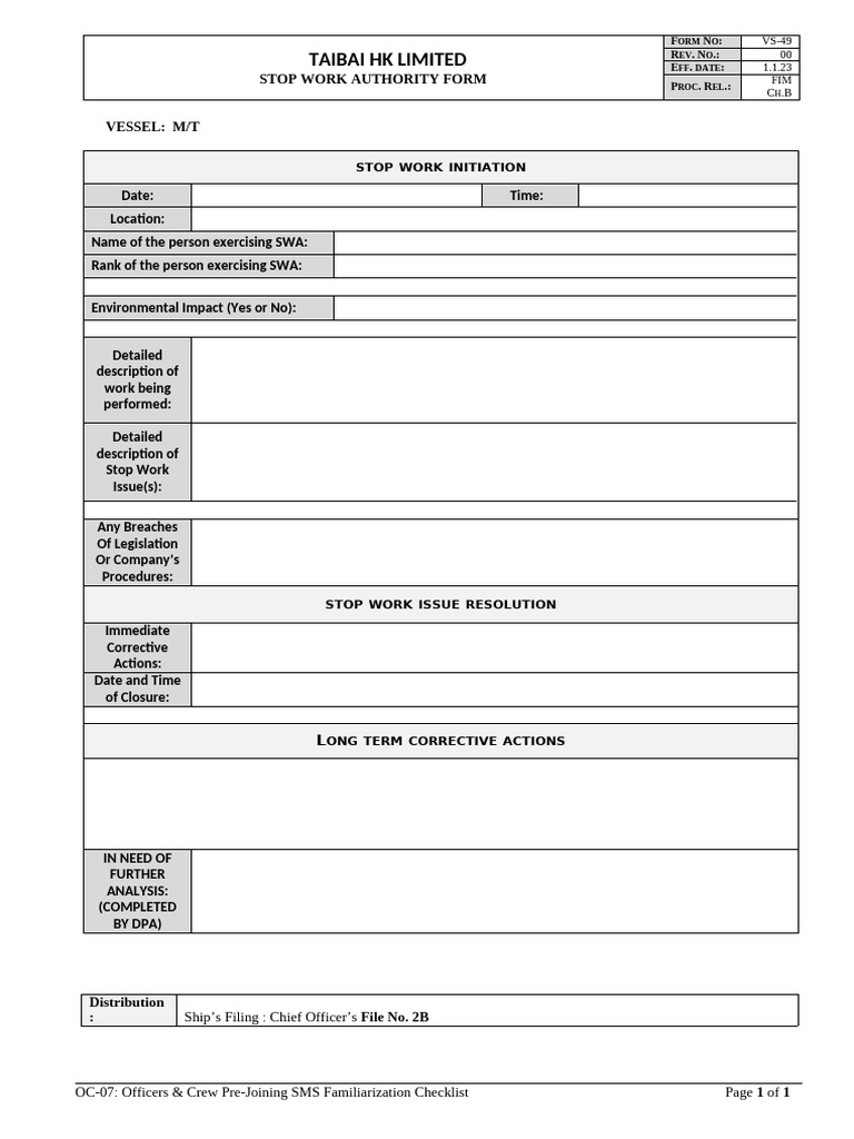 VS-49.00 (Stop Work Authority Form) | PDF