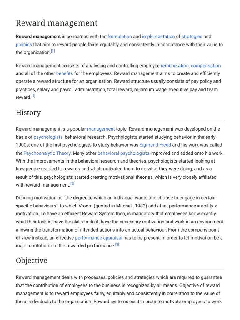 Reward Management Pdf Organizational Behavior Business