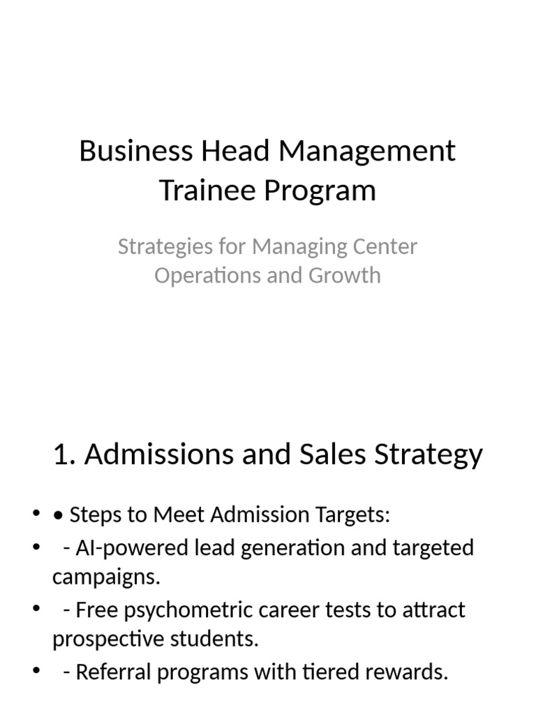 Business Head Strategies | PDF