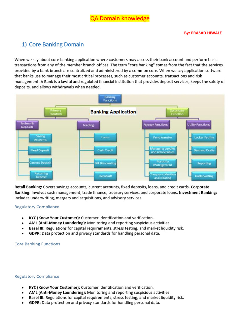 QA - Domain - Knowledge - Experience & Fresher | PDF | Customer ...