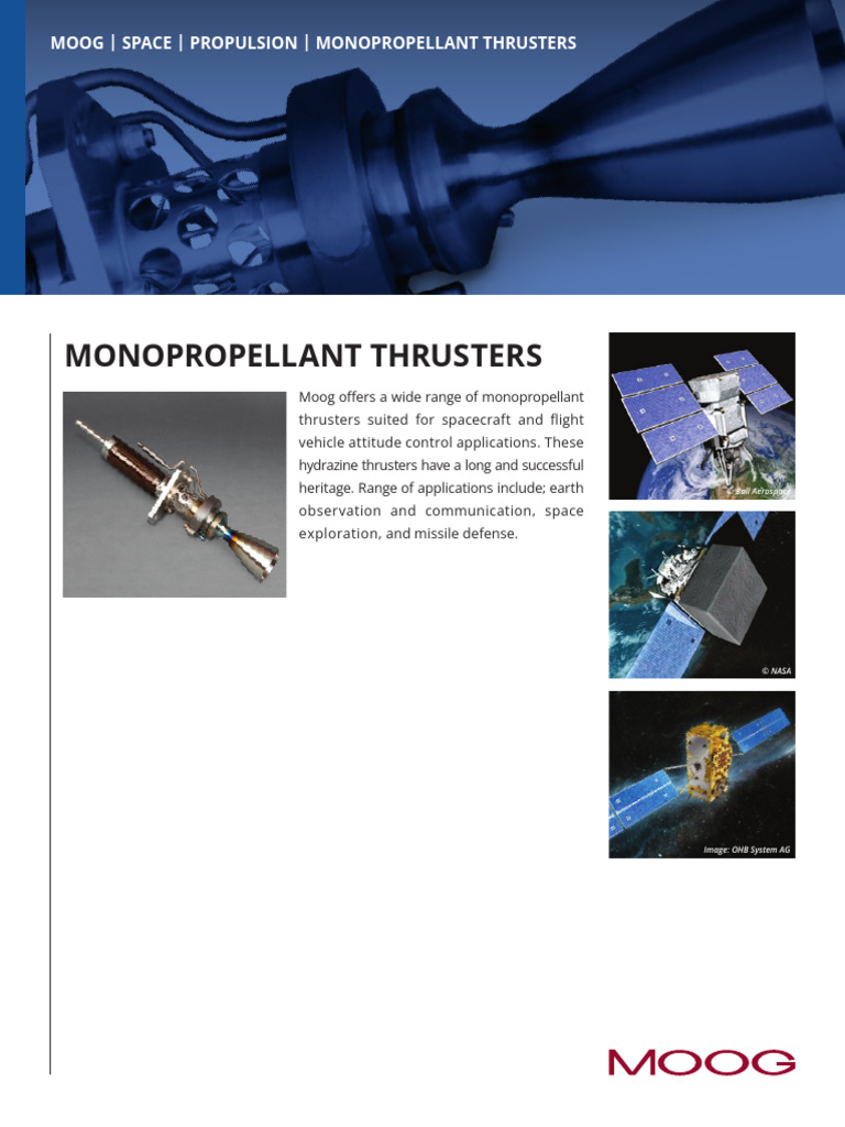 Moog Monopropellant Thrusters Overview | PDF | Spacecraft Propulsion ...