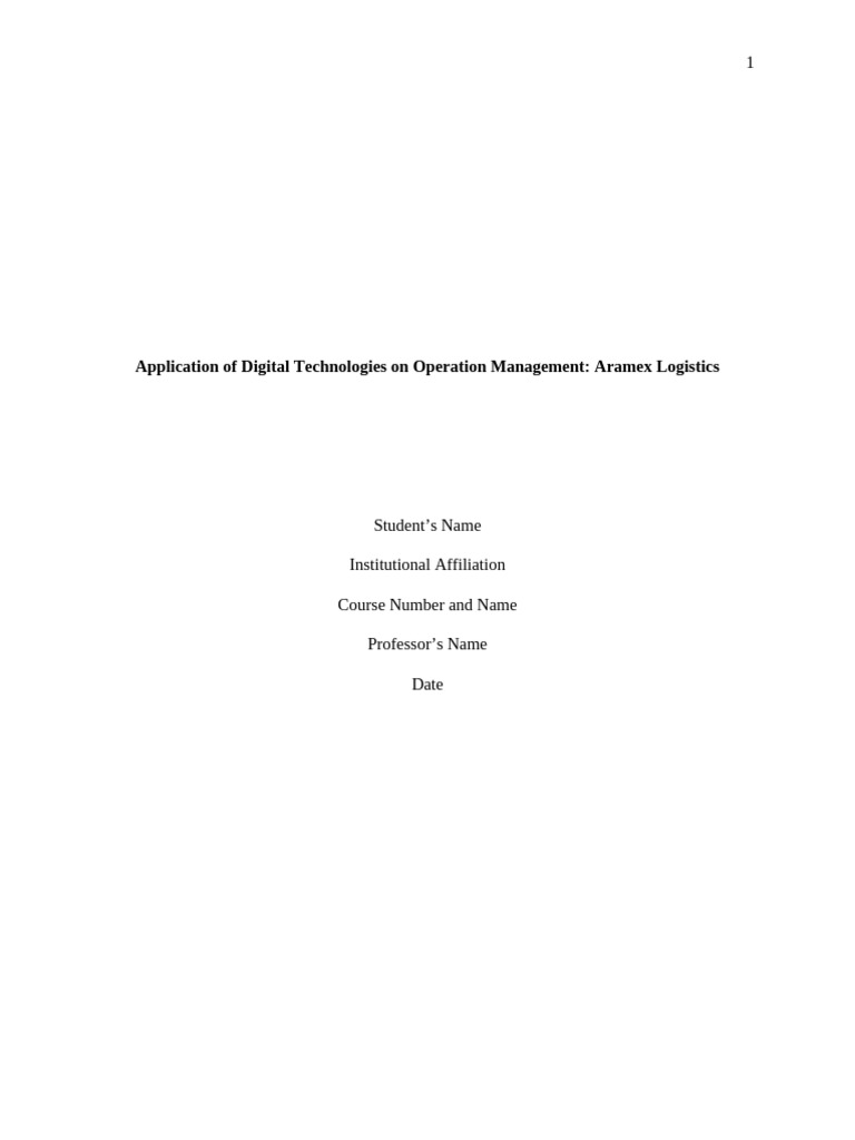 Application of Digital Technologies On Operation Management | PDF ...