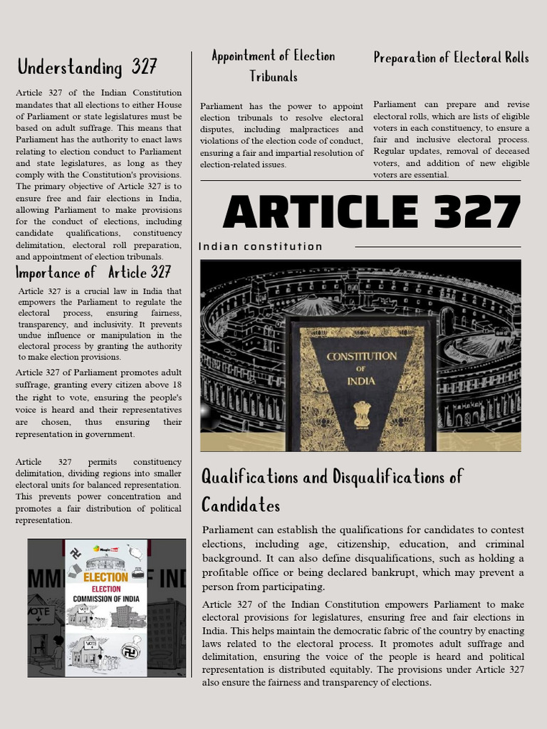 ATICLE 327 | PDF | Elections | Suffrage