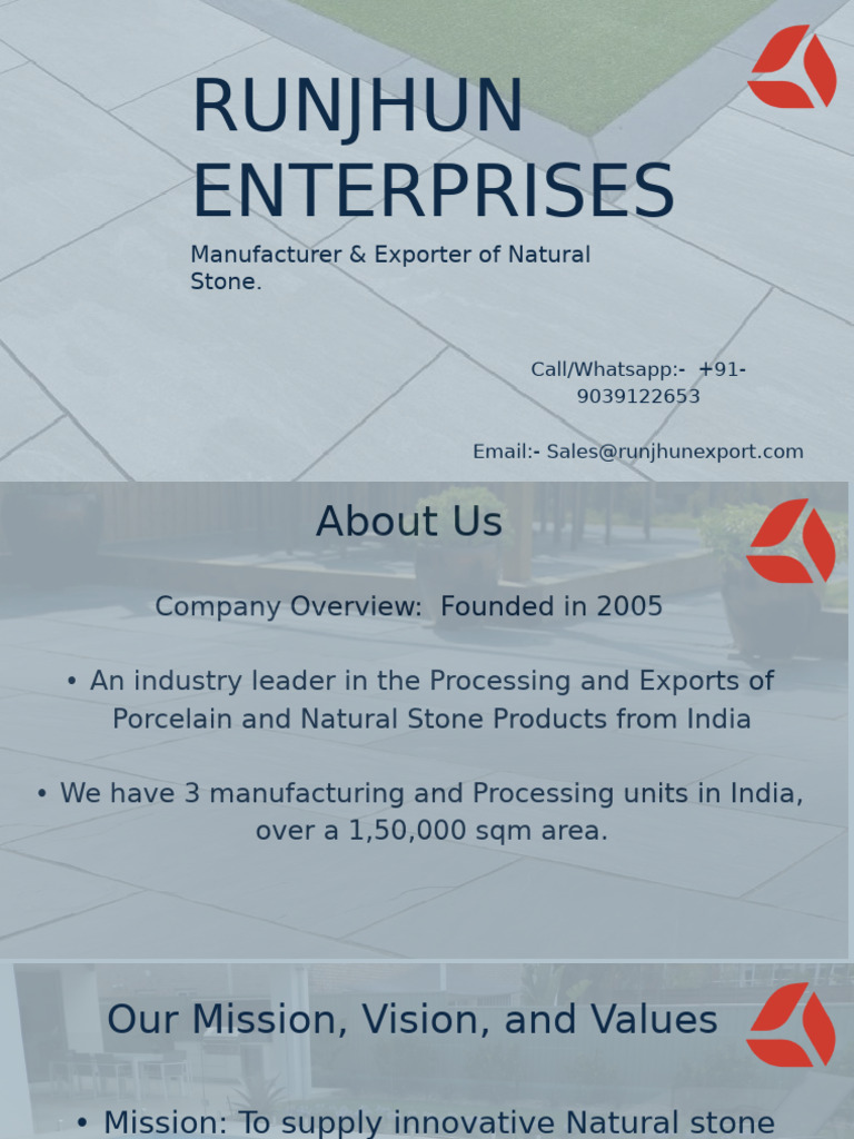 Runjhun Enterprises: Natural Stone Exporter | PDF