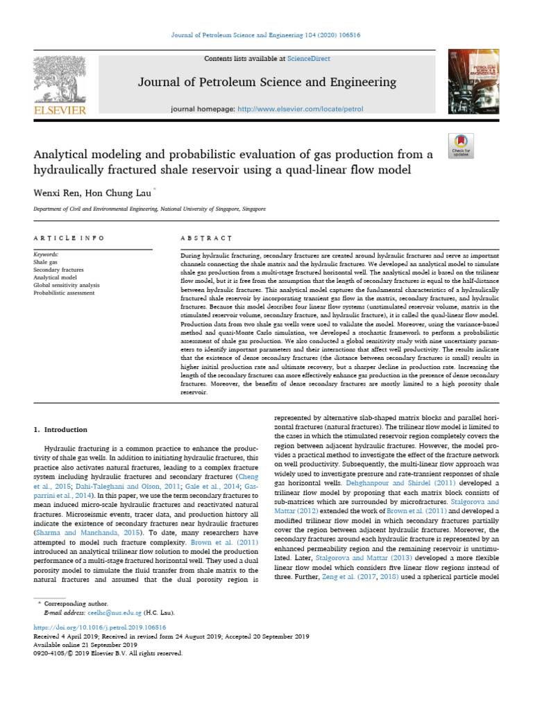 Analytical Modeling and Probabilistic Evaluation of Ga - 2020 - Journal ...