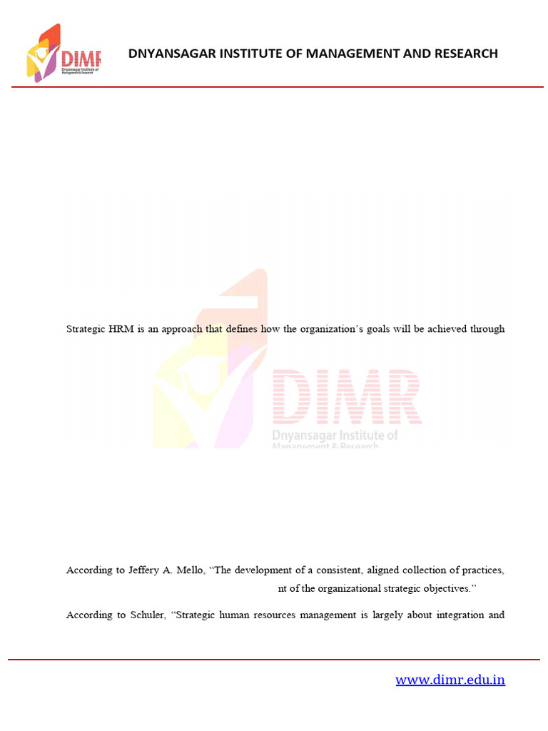 Strategic HRM Course Overview | PDF | Human Resource Management | Human ...