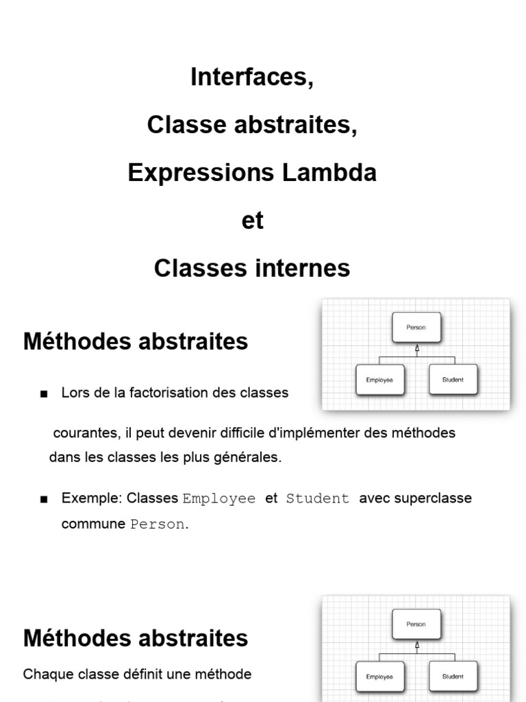 Interfaces et Classes Abstraites en Java | PDF | Interface ...