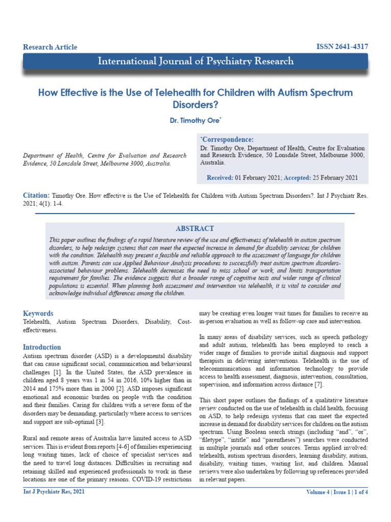 How Effective Is The Use of Telehealth For Children With Autism ...