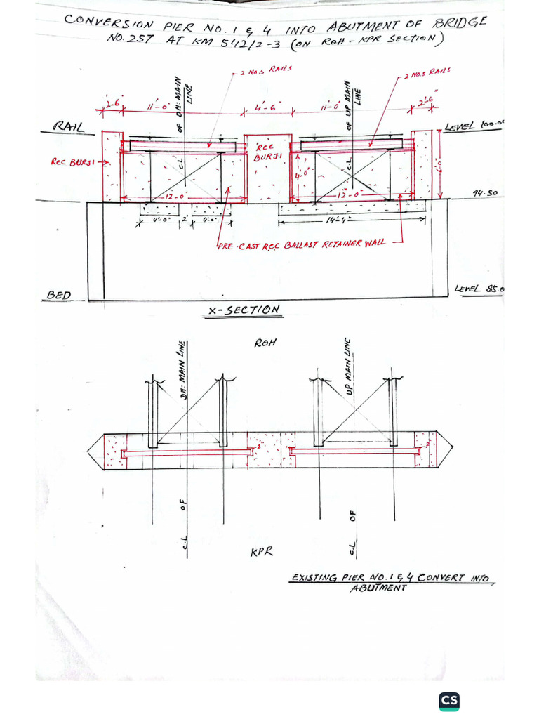 Bridge No. 257 Conversion of Pier No.1 and 4 | PDF
