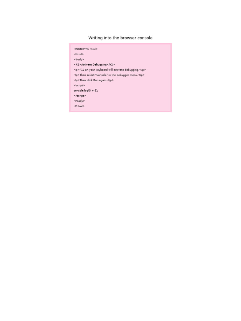 Writing JavaScript in Browser Console | PDF
