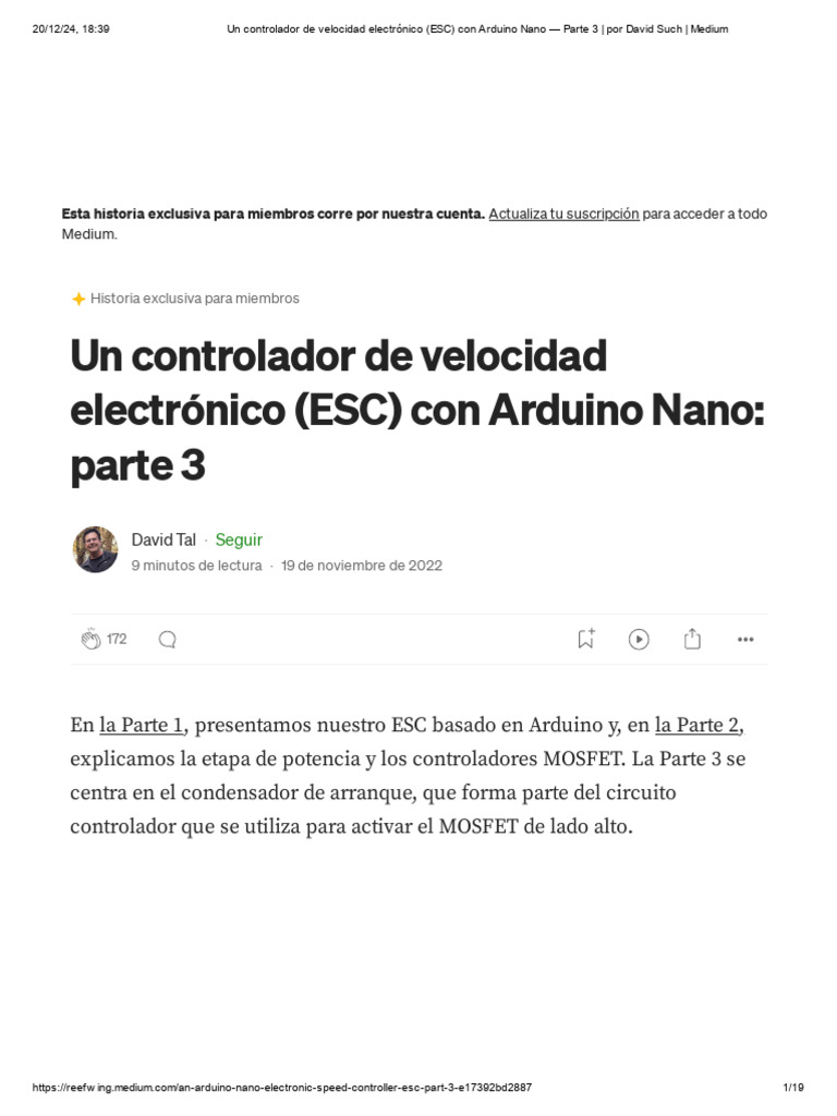 Un Controlador de Velocidad Electrónico (ESC) Con Arduino Nano - Parte ...