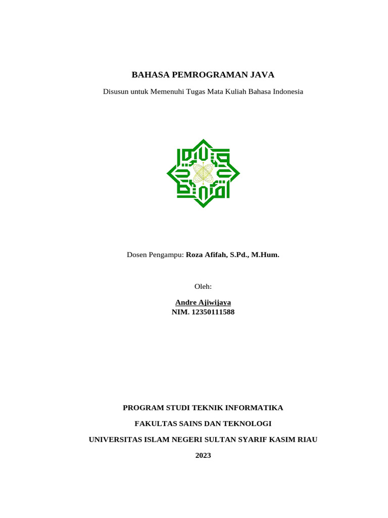 Panduan Lengkap Bahasa Pemrograman Java | PDF