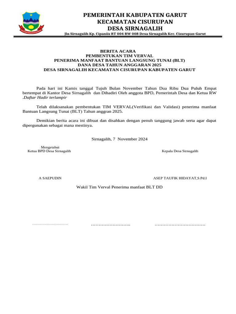 Berita acara tim verval blt dd pdf