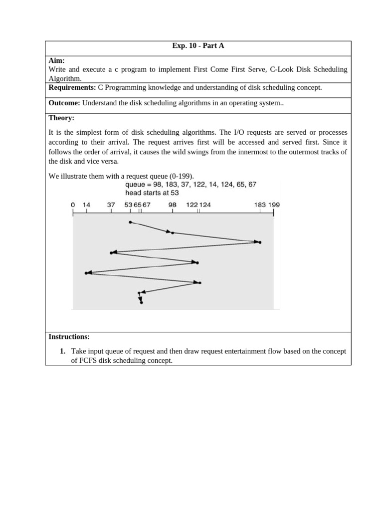 FCFS Disk Scheduling in C Programming | PDF