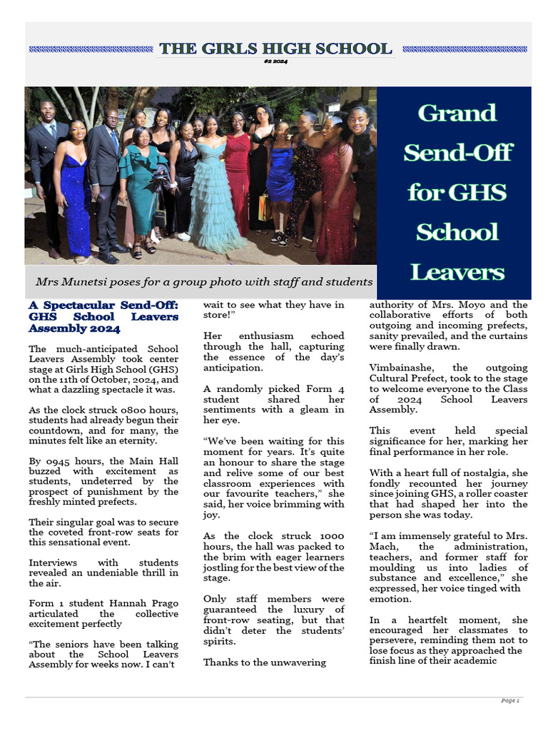 GHS2 School Leavers & Christmas Dinner Report 2024 | PDF