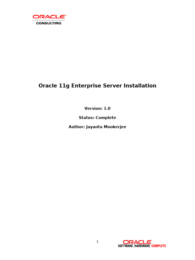 Step 1 == Oracle 11g Enterprise Server Installation | PDF | Databases ...