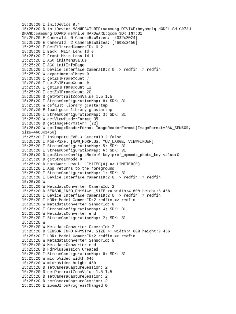 Samsung Camera Initialization Log | PDF | I Phone | Apple Inc.