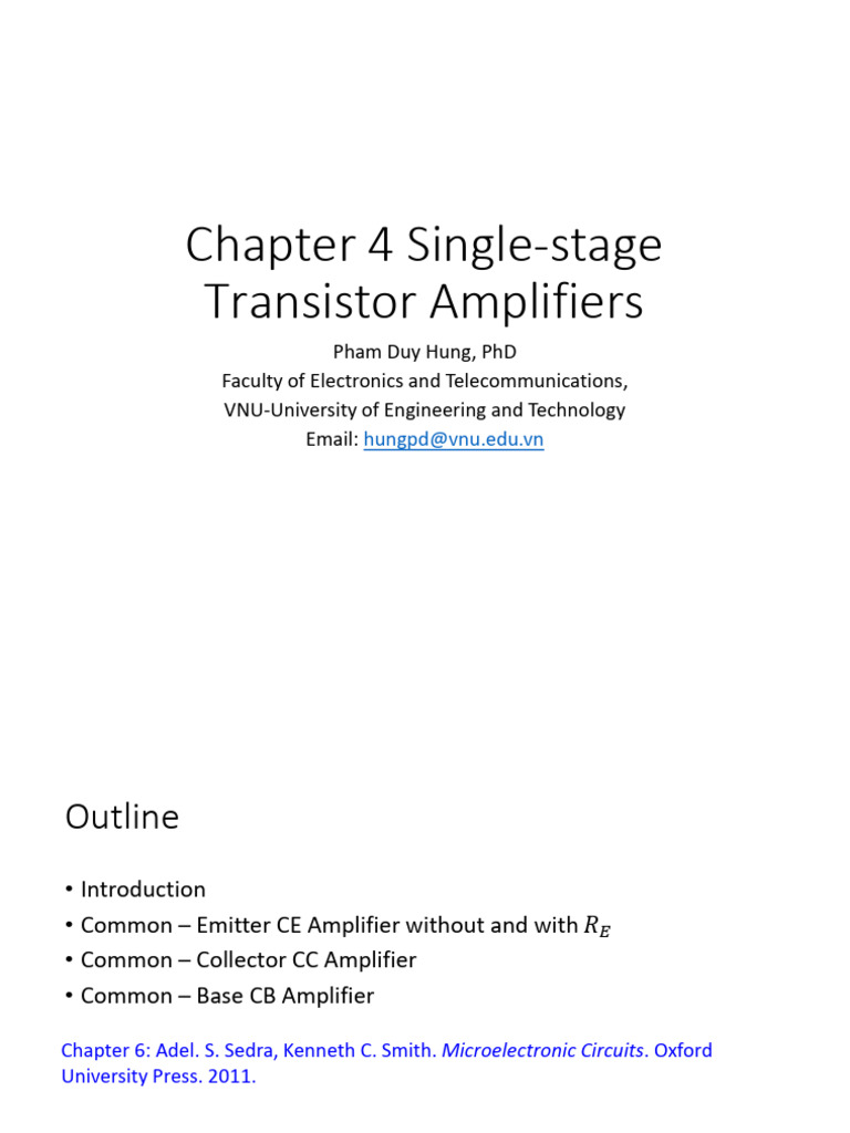 Single-Stage Transistor Amplifiers Guide | PDF | Amplifier | Electronic ...