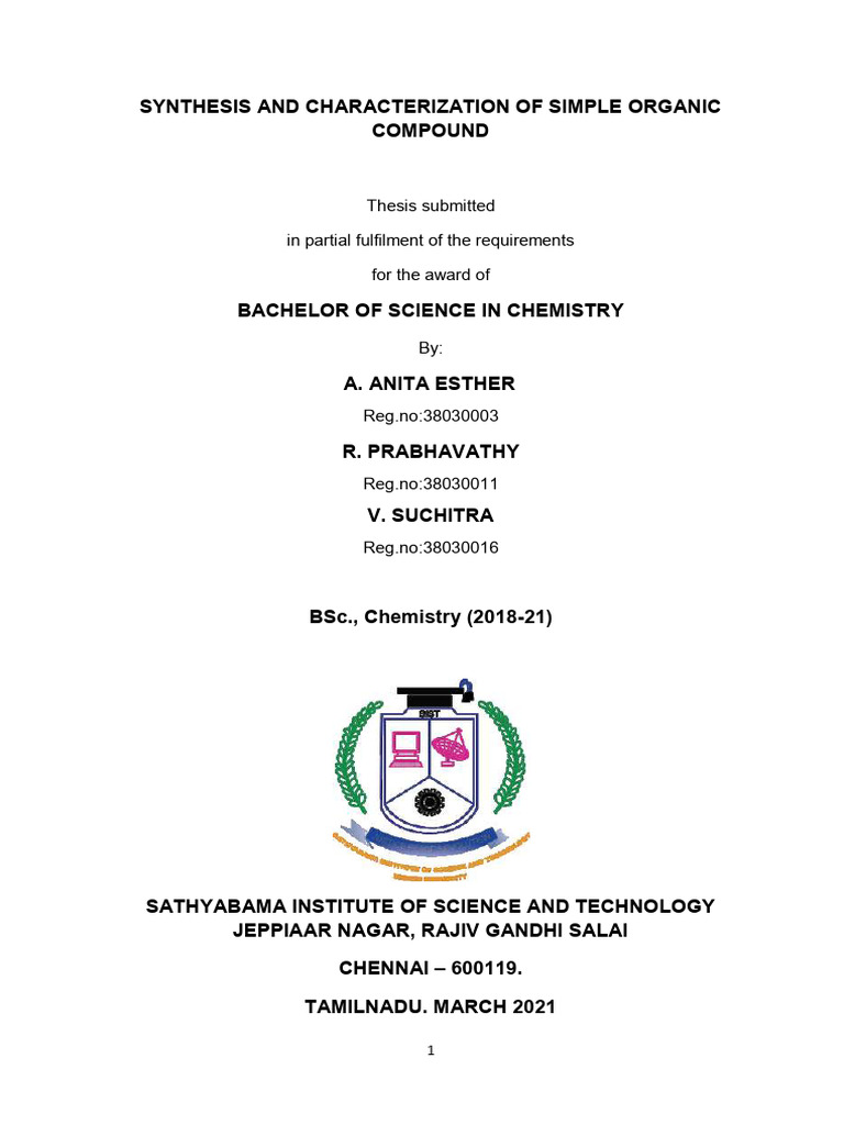 Synthesis of Simple Organic Compounds | PDF | Infrared Spectroscopy ...