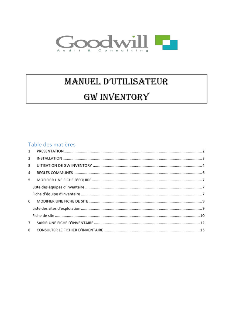 Manuel d'utilisation de GW Inventory | PDF | Fichier informatique ...