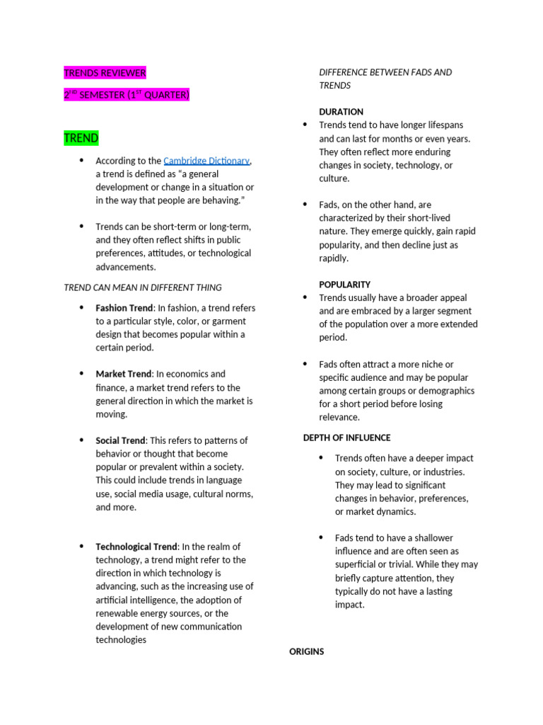 Understanding Trends Vs Fads Pdf