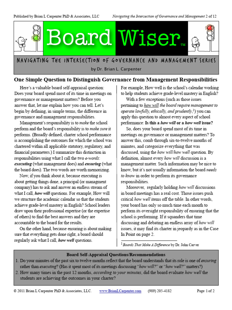 One Simple Question To Distinguish Governance From MGMT ...