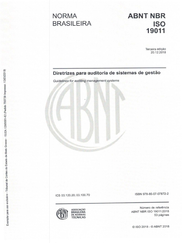 ABNT - NBR - IsO 19011.2018 - Diretrizes para Auditorias de Sistema de ...