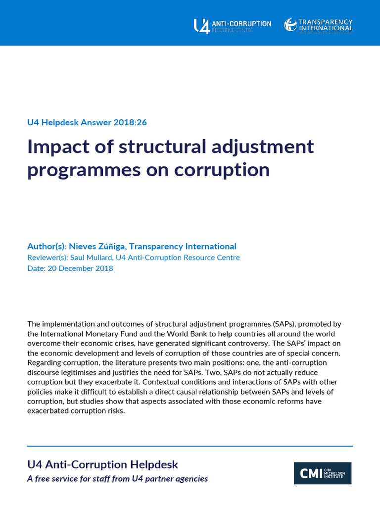 SAPs and Their Corruption Impact | PDF | Structural Adjustment ...