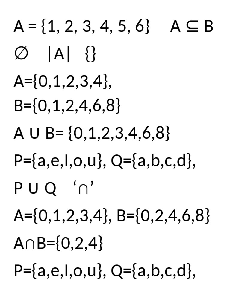 Set Operations and Examples | PDF