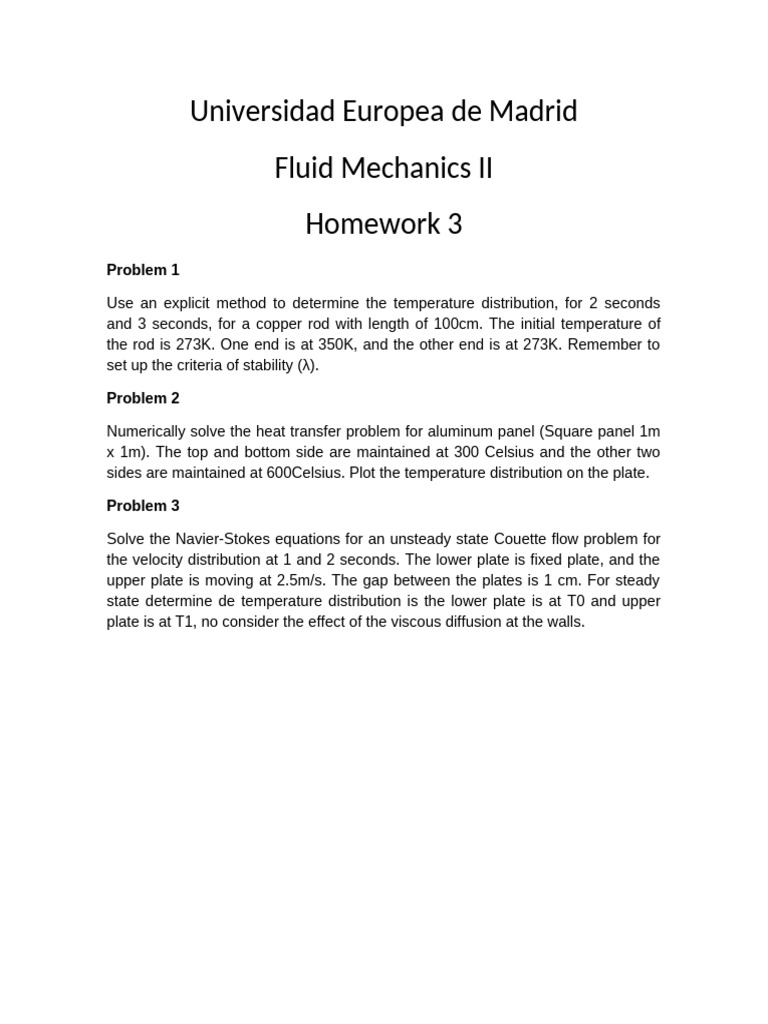 Fluid Mechanics II Homework Solutions | PDF