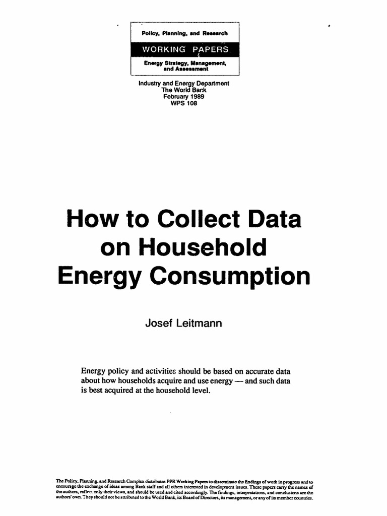 How to collect data on household energy consumption pdf survey